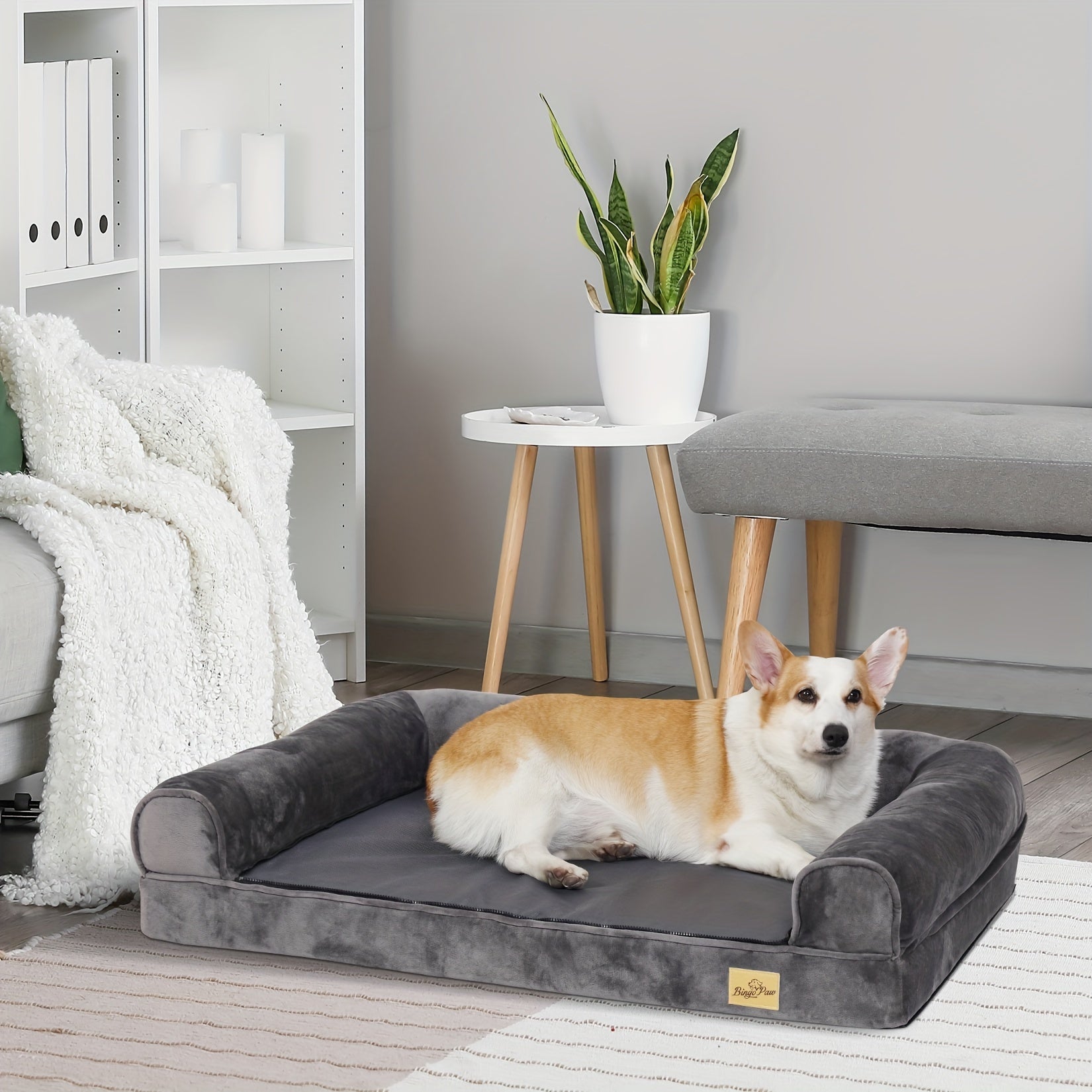 Orthopädisches Hundesofa-Bett aus Schaumstoff, abnehmbarer, waschbarer Bezug