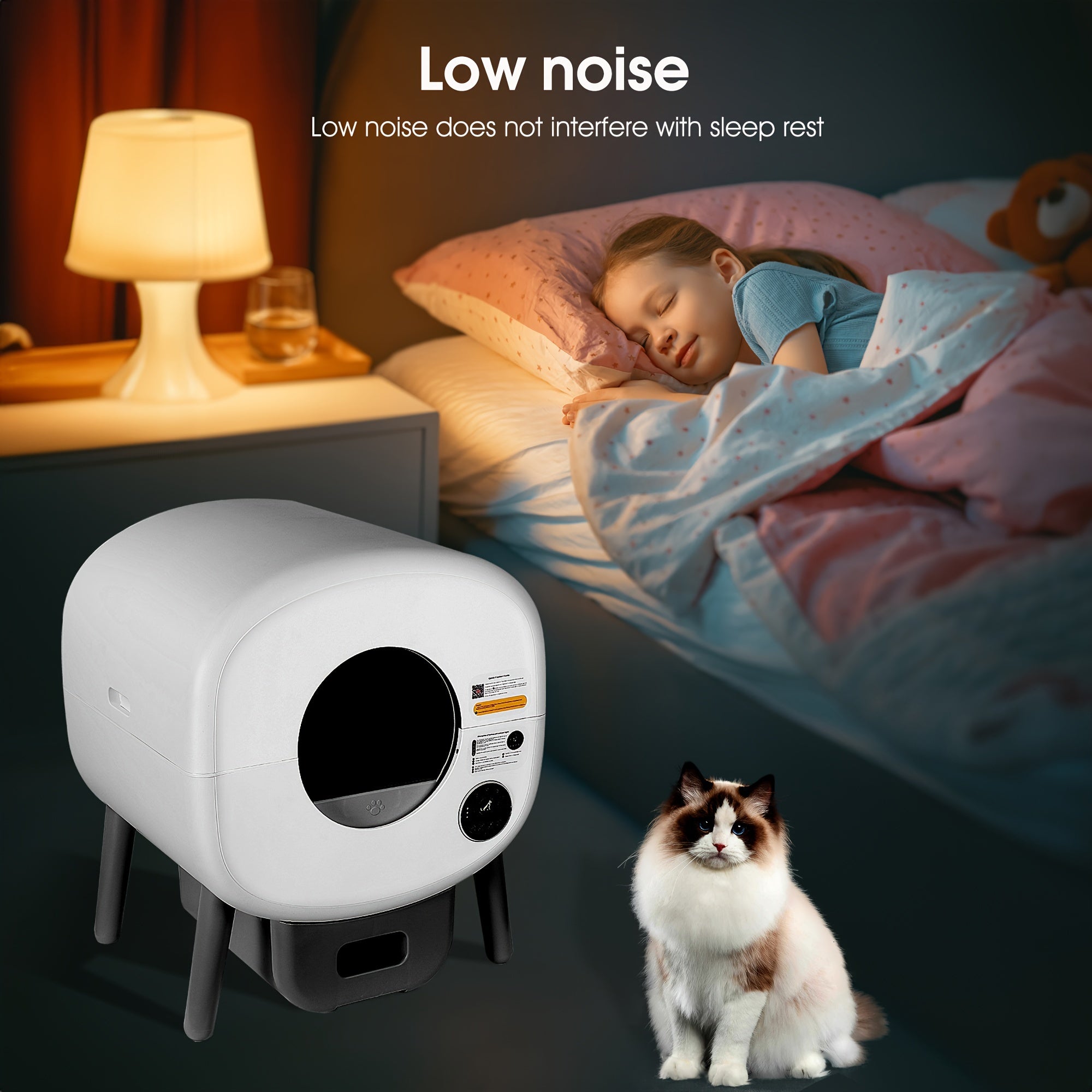 Selbstreinigende Katzentoilette mit großem Fassungsvermögen