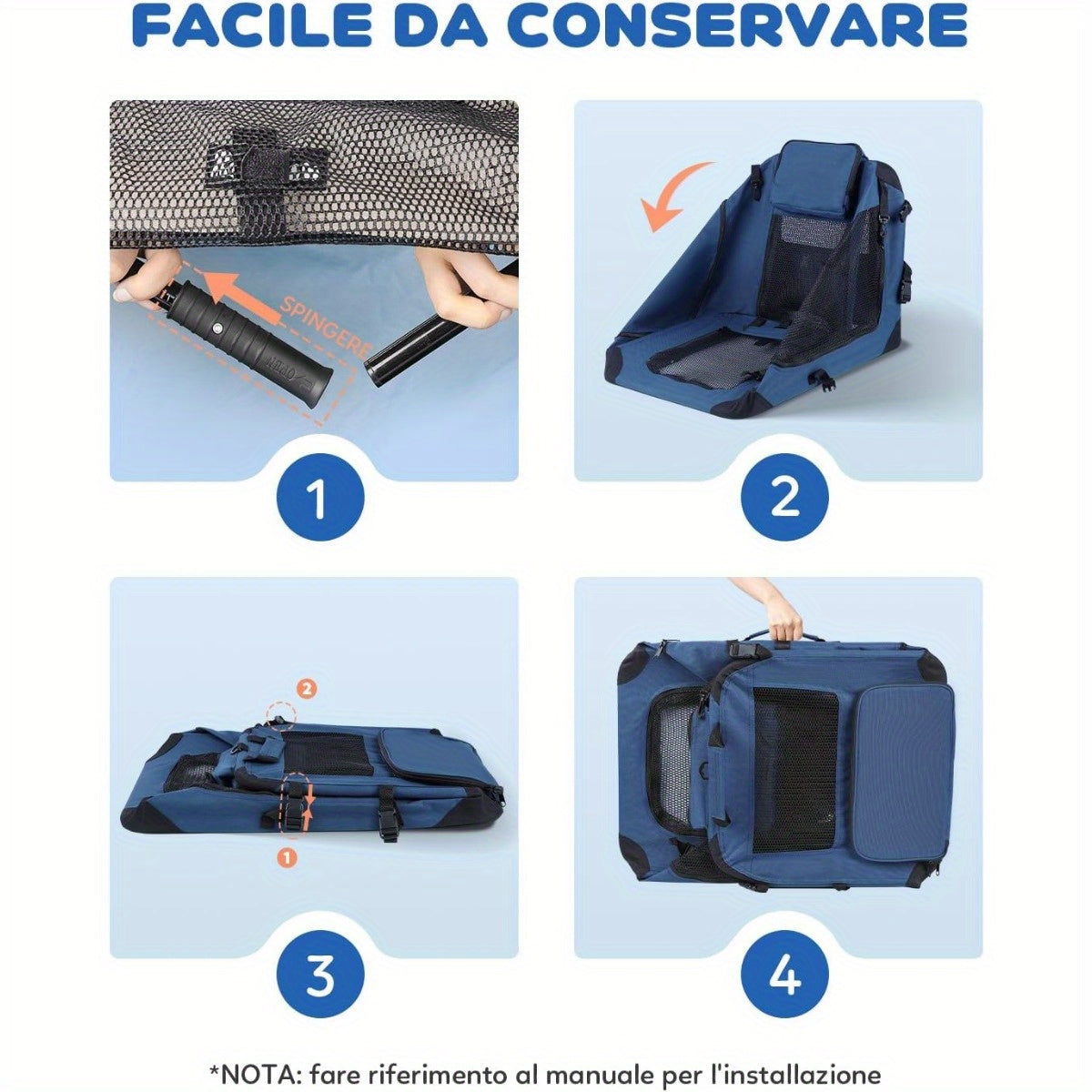 Faltbare Hunde-/Katzentragetasche aus Stoff