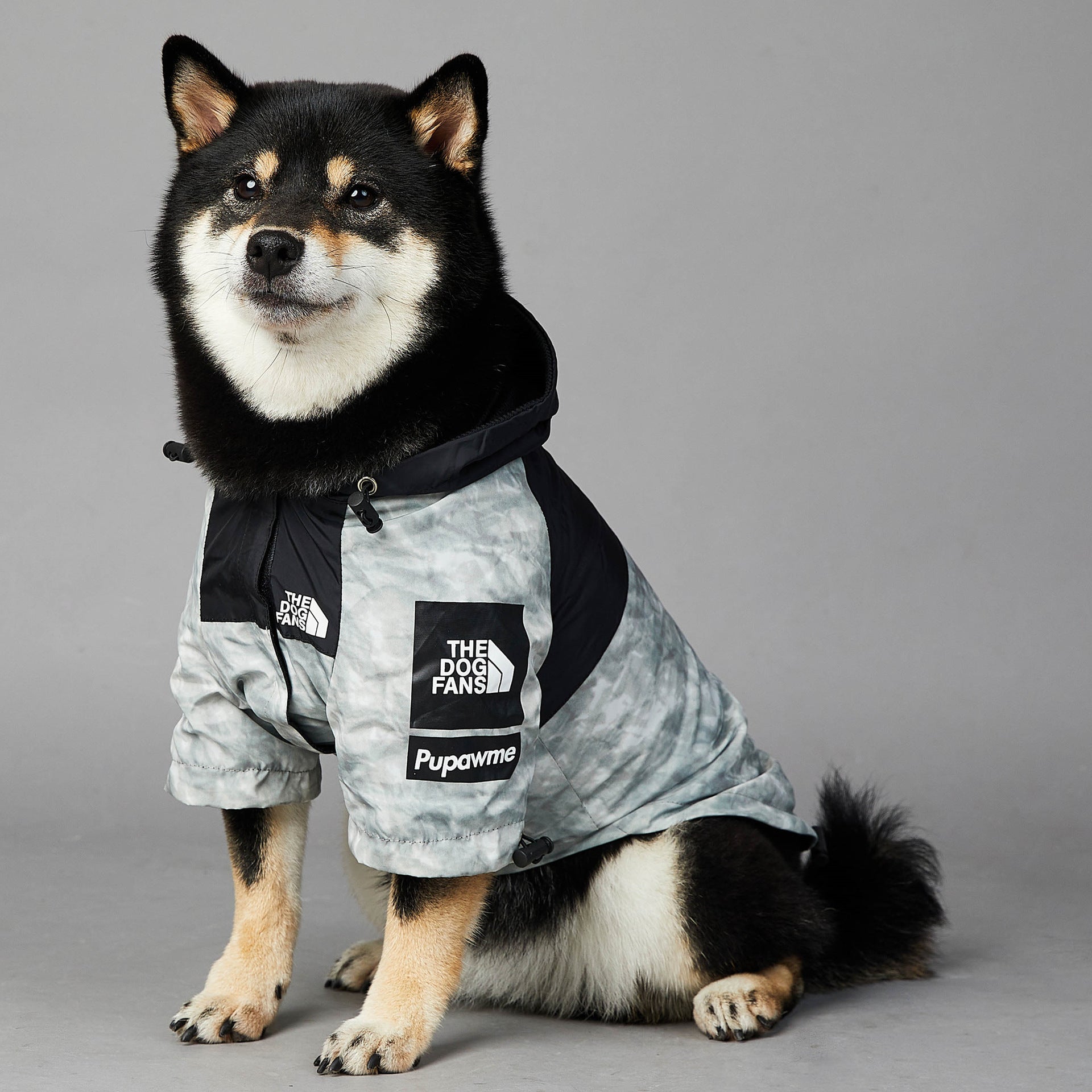 The Dog Fans Regenjacke in Vintage-Papier-Print
