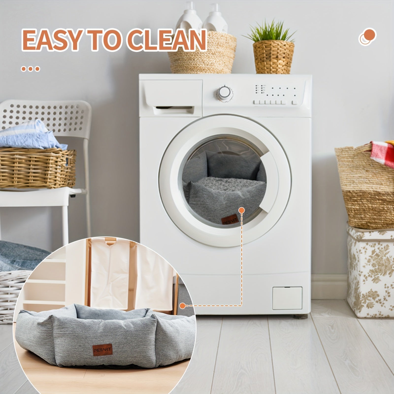 Sechseckiges Hundebett, waschbarer, rosafarbenes Samtbett