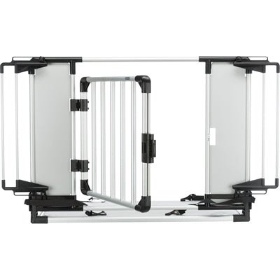 Trixie Trixy-Stammzaun Aluminium / Kunststoff Grau / Schwarz 94-114X69 CM