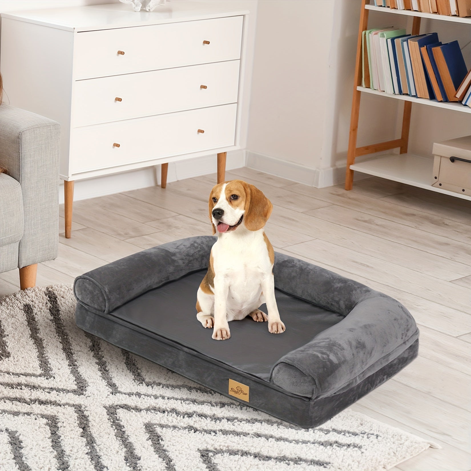Orthopädisches Hundesofa-Bett aus Schaumstoff, abnehmbarer, waschbarer Bezug