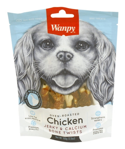 Wanpy Ofengeröstetes Hühnerfleisch / Kalzium-Knochen-Twistswanpy Jerky