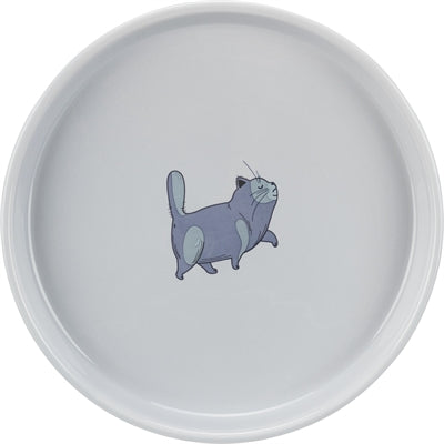 Trixie / Wassernapf Flach Und Breit Katzenprint Grau 23 CM 600 ML