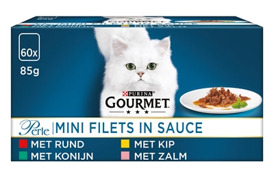 Gourmet Mini-Filets In Sauce Huhn / Kaninchen / Rind / Lachs 60X85 GR