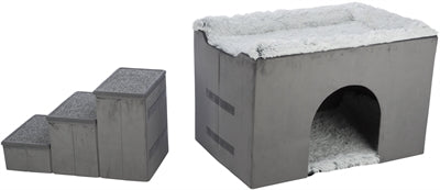 Trixie Korbhaus Harvey Mit Treppe Grau/Weiss