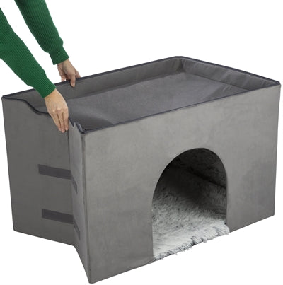 Trixie Korbhaus Harvey Mit Treppe Grau/Weiss