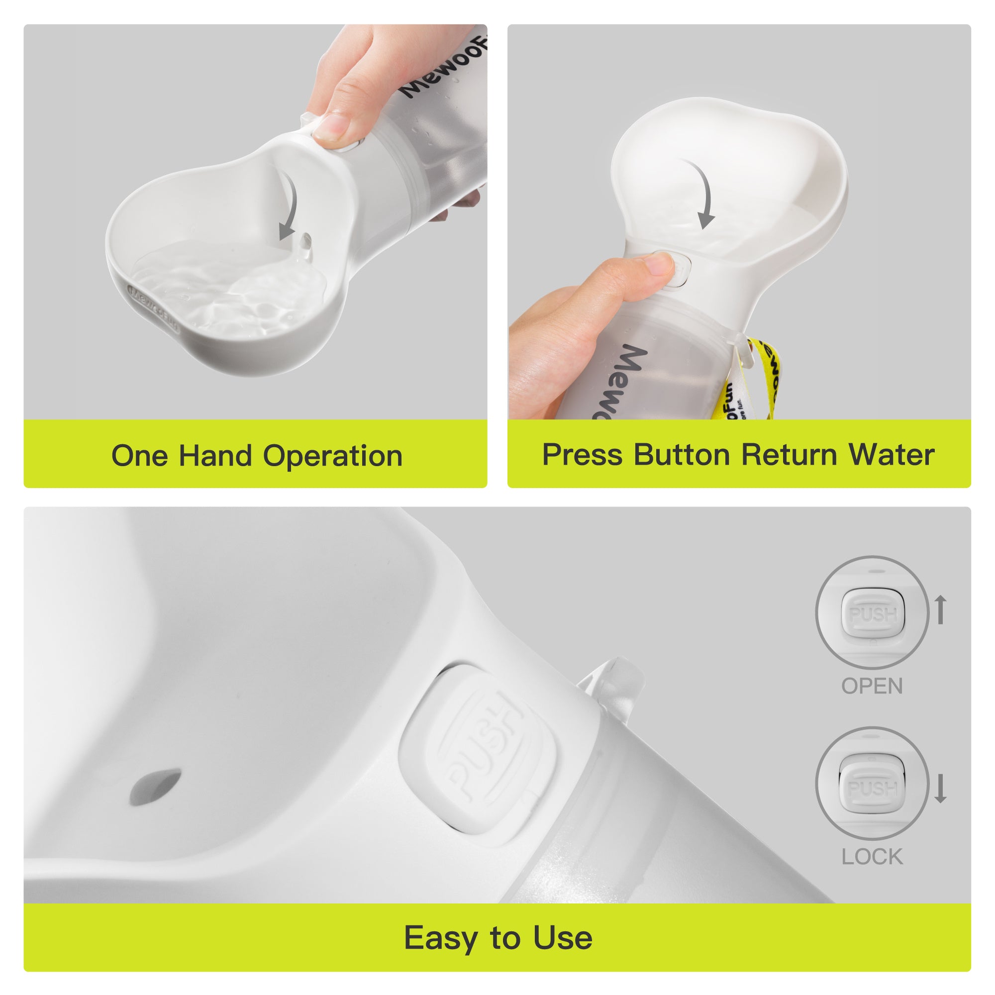 2-in-1 Tragbare Futter- und Wasserflasche