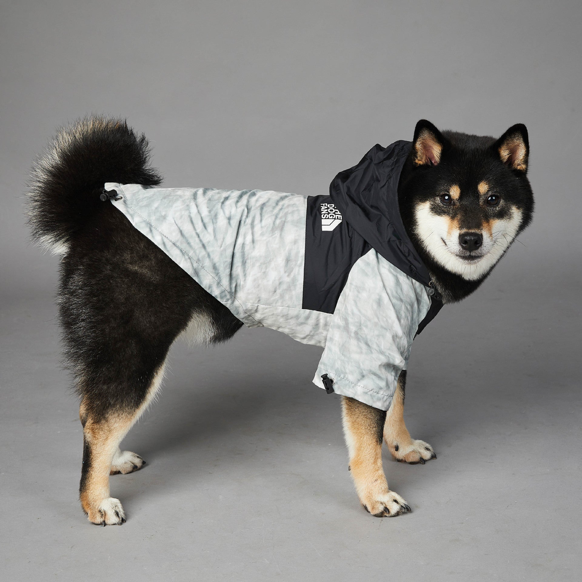 The Dog Fans Regenjacke in Vintage-Papier-Print
