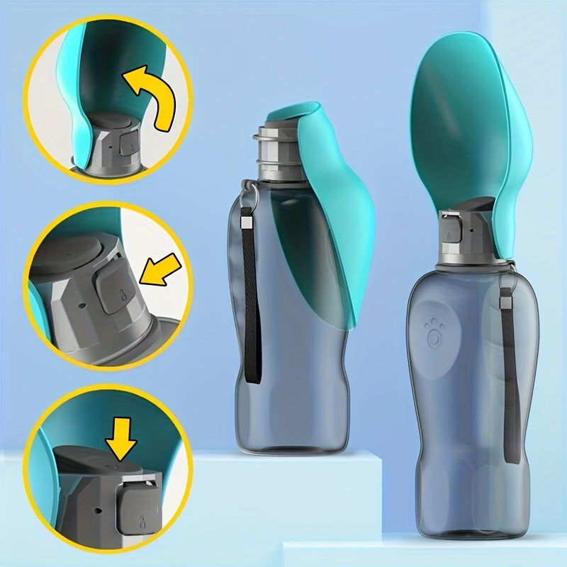 Tragbare 800 ml Hundewasserflasche mit Umhängeband