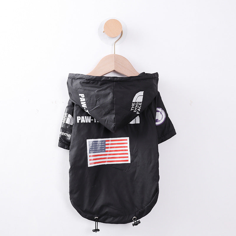 The Dog Fans Regenjacke in Vintage-Papier-Print