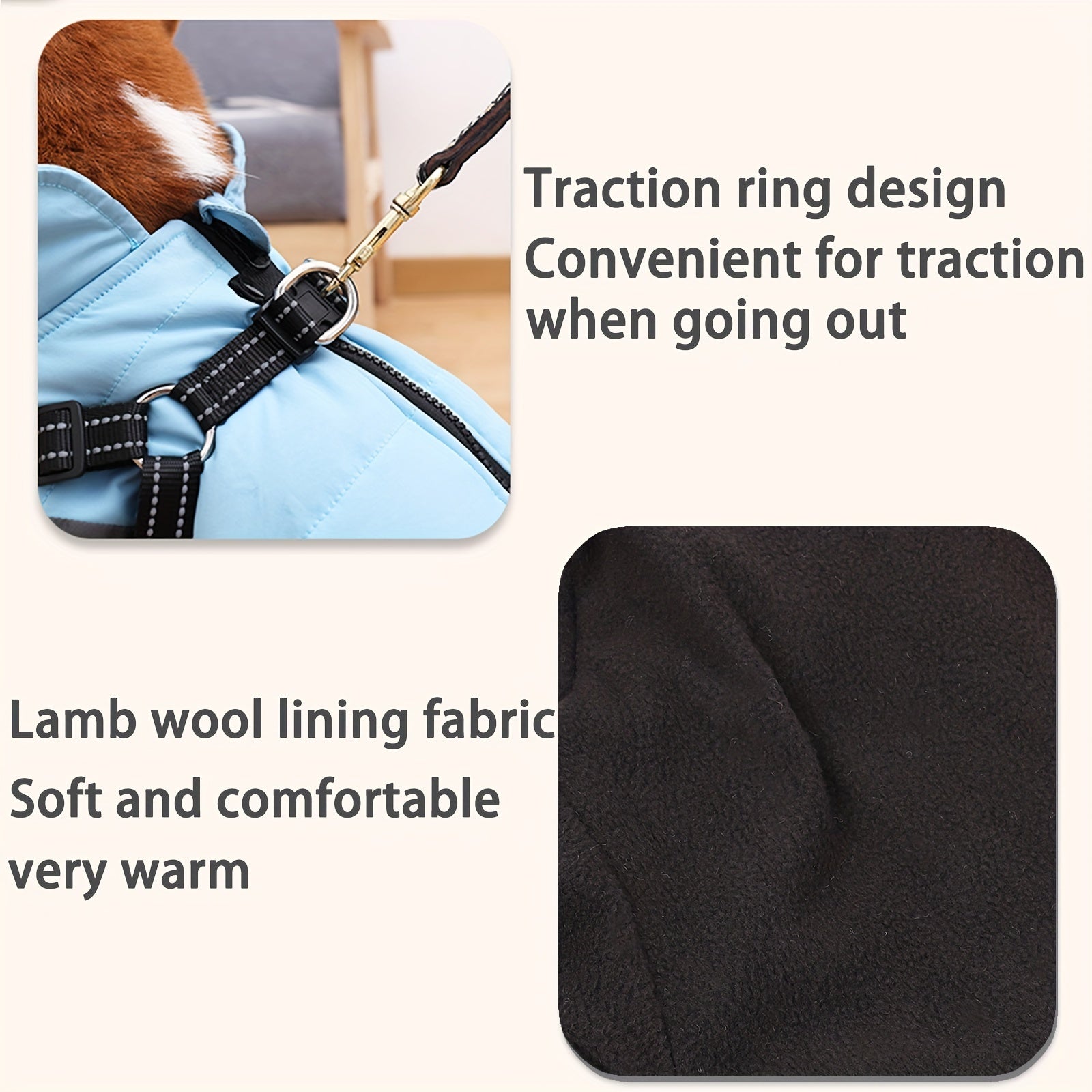 Reflektierender Wasserdichter und warmer Fleece-Hundemantel