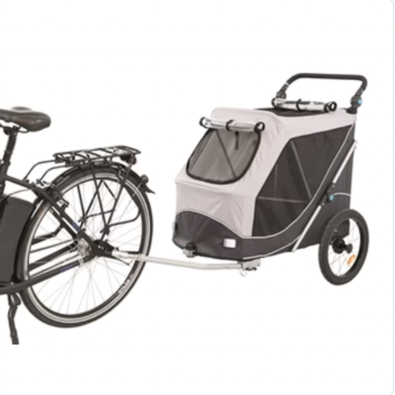 Faltbar Fahrradanhänger Grau - myfurryfriends.de