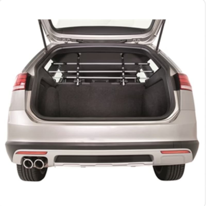 Trenngitter Kofferaum Silber/Schwarz 96-163X75-110 CM - myfurryfriends.de