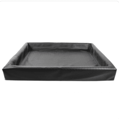 Haustierbett aus Kunstleder Quadratisch Schwarz - myfurryfriends.de