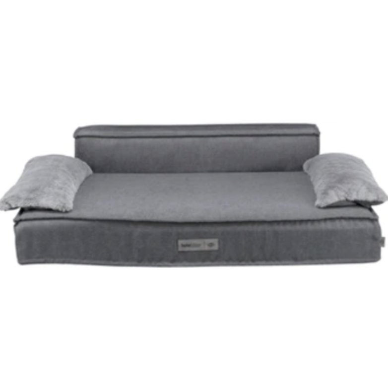 Haustiersofa Liano Rechteck Grau mit Rückenlehne 100X60 CM - myfurryfriends.de