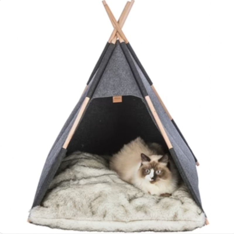 Haustierzelt Tipi Filz Anthrazit 70X70X70 CM - myfurryfriends.de