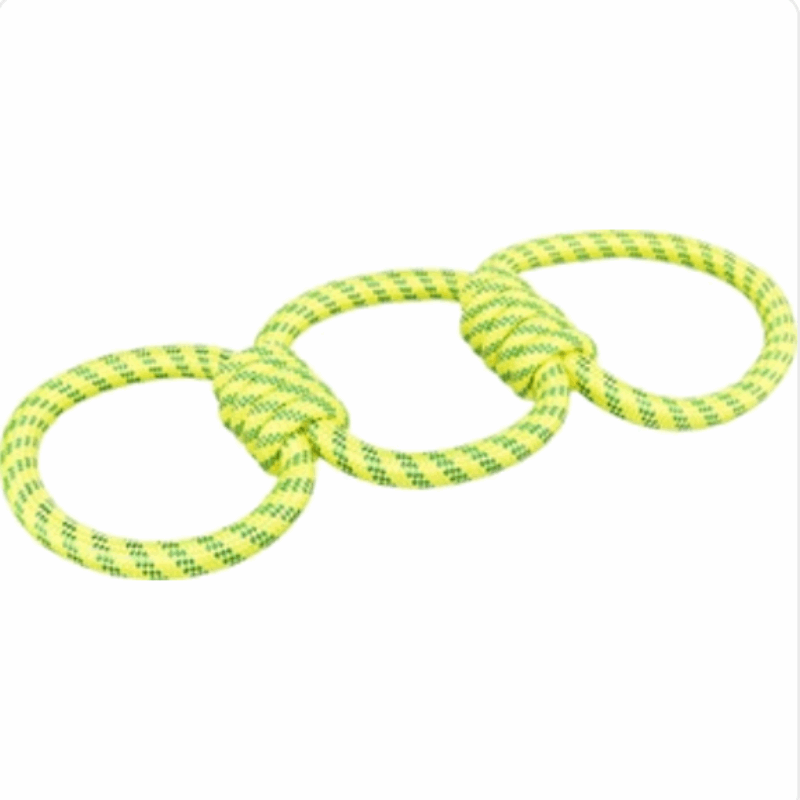 Aquatoy Seil-zieh Ringe aus Polyester Gelb/Grün 42 CM