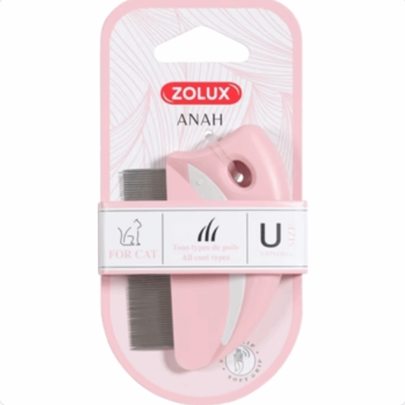 Anah Flohkamm Rund Rosa/Weiss 6X1.5X8.5 CM