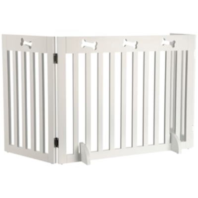 Hundezaun Weiss 3 Felder 82-124X61 CM