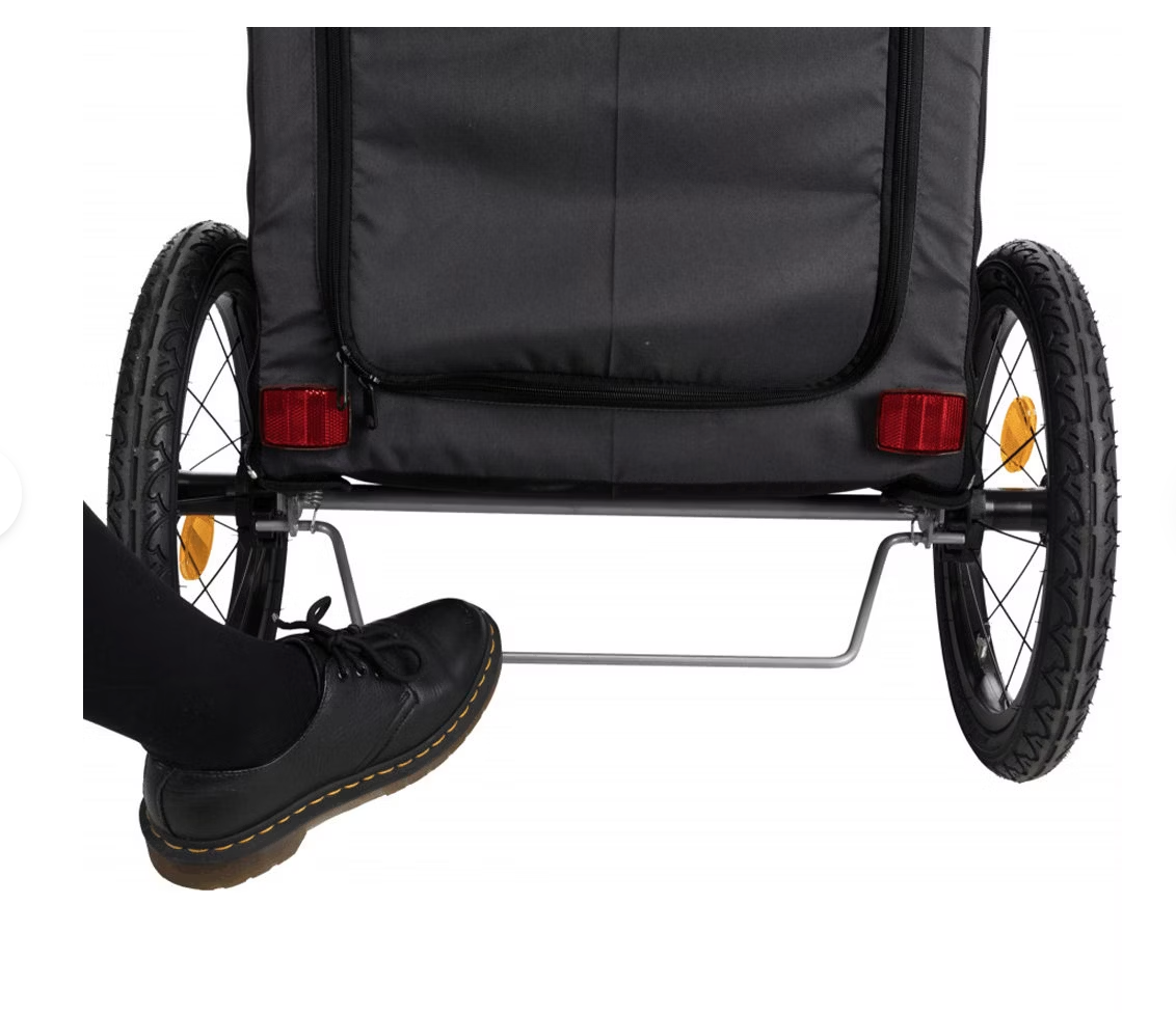 Foldable bicycle trailer gray