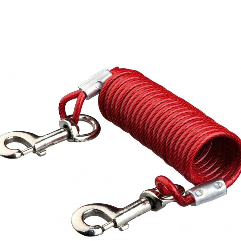 Leine Mit Spiralkabel Rot 5 MTR - myfurryfriends.de