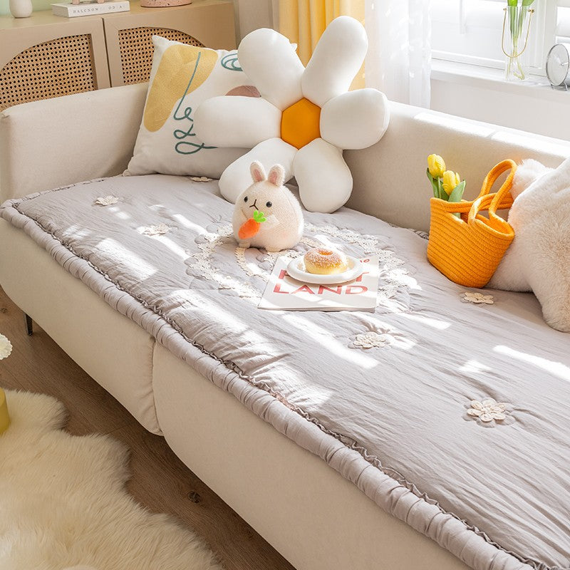 Handmade sofa mat, machine washable