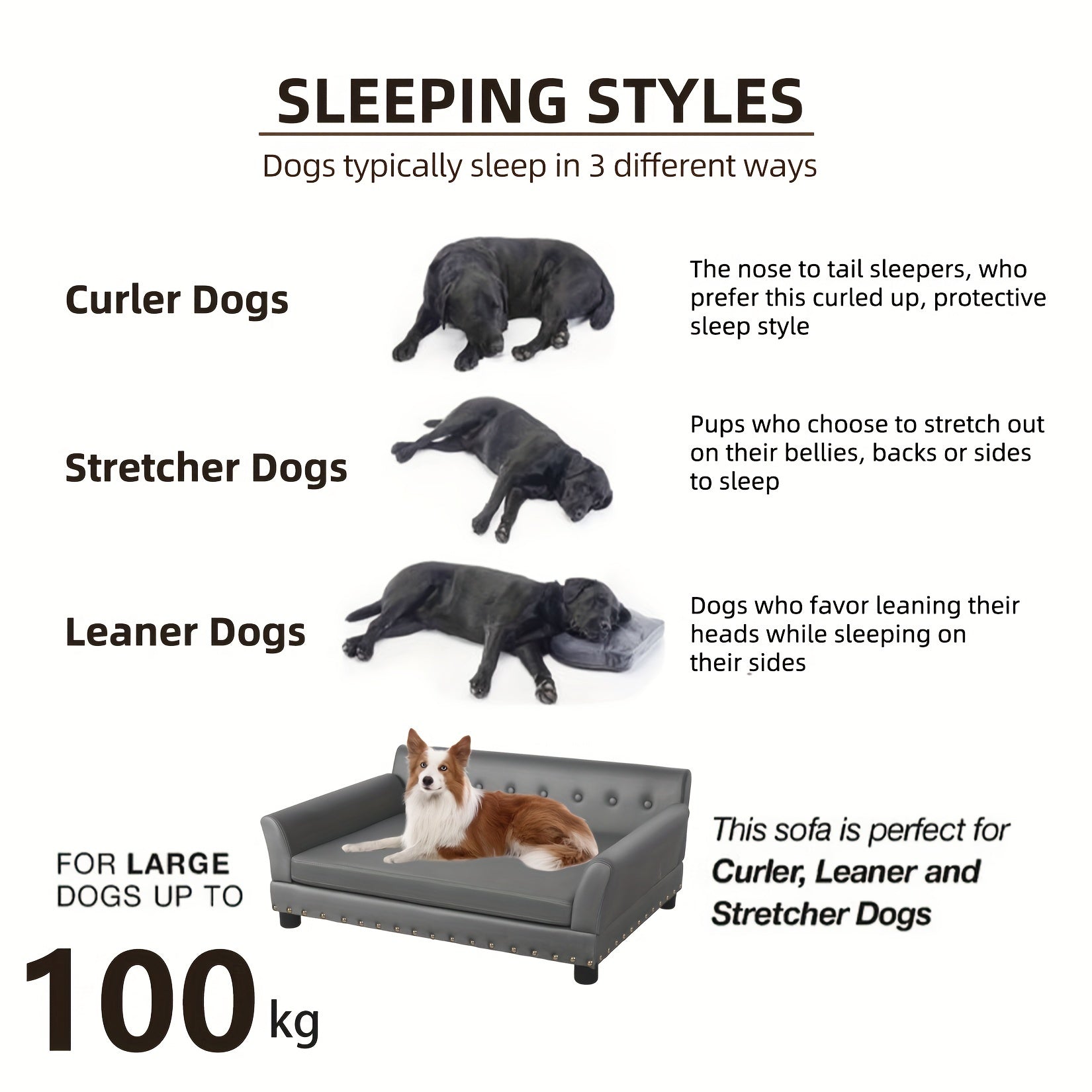 Modernes Chaiselongue-Sofa für Hunde mit abnehmbarem Bezug