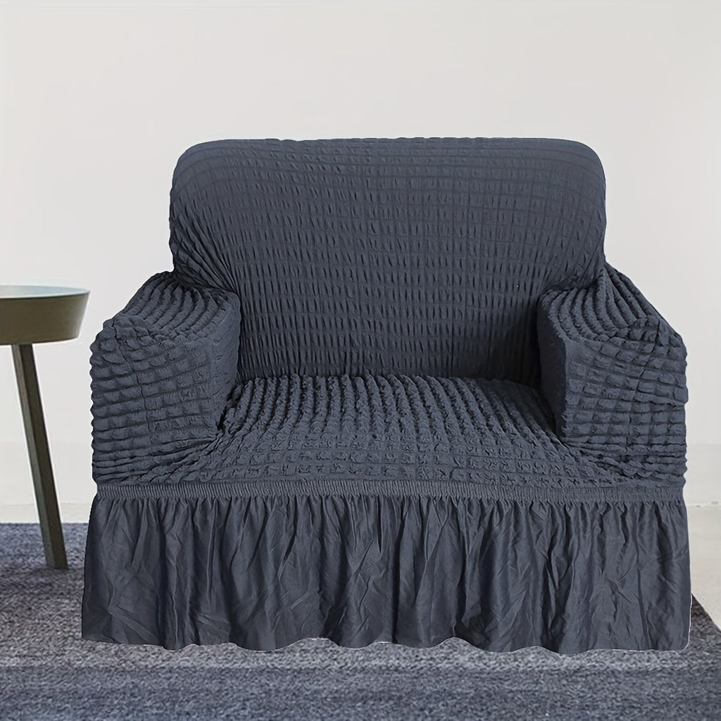 1/2/3-Sitzer-Sofa-Schonbezug, Kissenbezug mit Rock, waschbar, hochelastisch