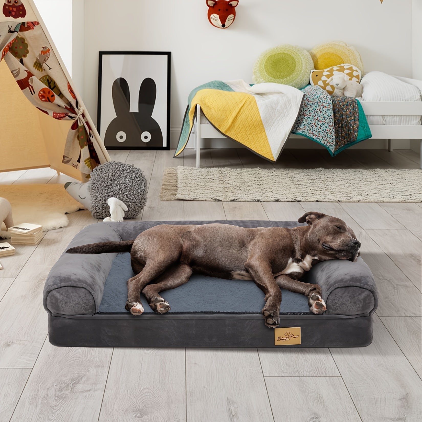 Orthopädisches Hundesofa-Bett aus Schaumstoff, abnehmbarer, waschbarer Bezug