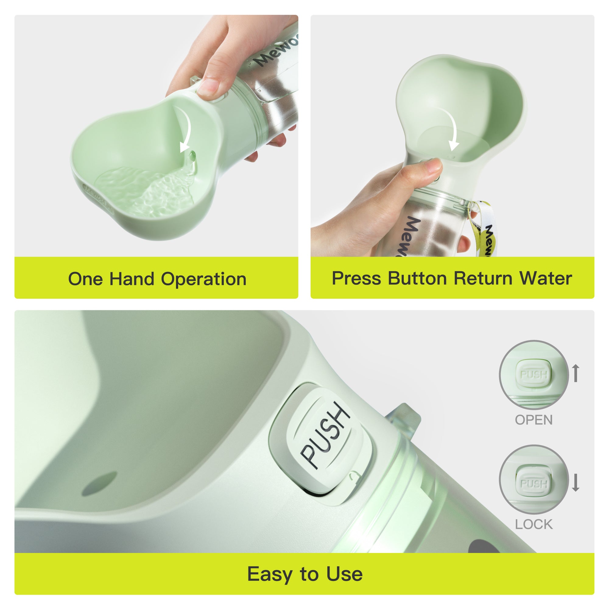 2-in-1 Tragbare Futter- und Wasserflasche