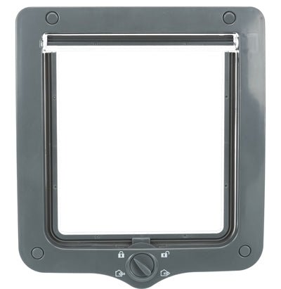 4-Wege-Katzenklappe Mit Tunnel Grau 28X24 CM